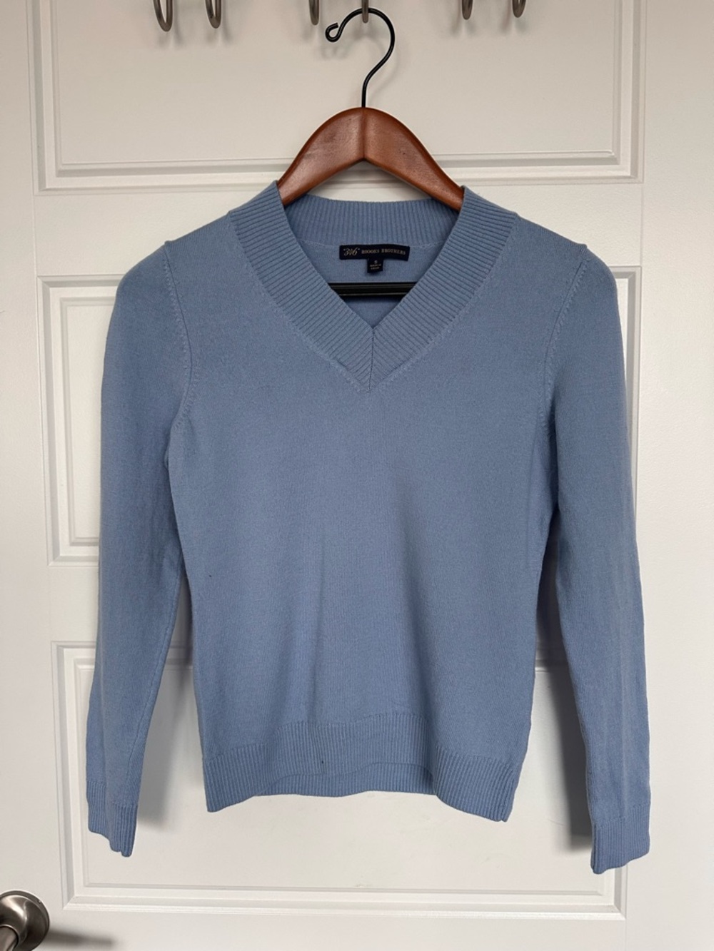 Brooks Brothers 346 100% Merino Wool V-Neck Sweater – Light Blue – Size S
